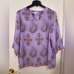 Violet & Claire Purple Paisley Blouse